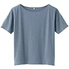 [MUJI 無印良品]女有機多層次短版T恤S藍色