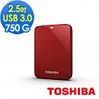 TOSHIBA Canvio Connect 750GB USB3.0 2.5吋行動硬碟紅色
