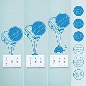《Smart Design》創意無痕壁貼◆氣球與象 四色可選天空藍