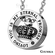【GIUMKA】個性潮男 十字皇冠個性項鍊 MN01632-3銀色黑鋯