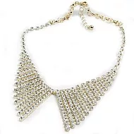 [Bling Q]簡單素雅精點美墬假領項鍊(金)