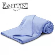 【Famttini-典藏原色】精梳棉涼被5x6.2尺-淺藍