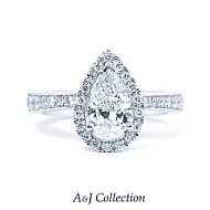 【A＆J Collection】1.01克拉 GIA D VS2 水滴型經典手工花式鑽石婚戒