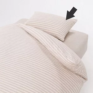 [MUJI 無印良品]新疆棉天竺低反發粗紋枕套/混米