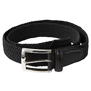 [MUJI 無印良品]彈性素色皮帶黑色