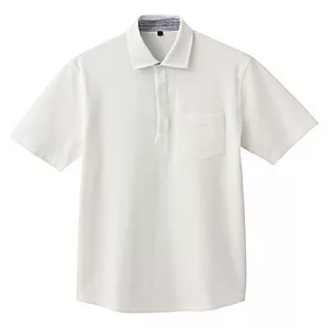 [MUJI 無印良品]男棉不易汗染鹿子口袋POLO衫白L