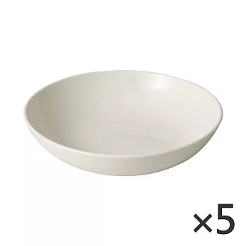 [MUJI 無印良品]米白瓷深盤/小/5入