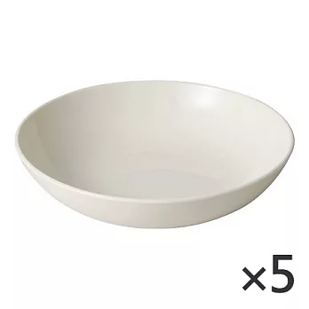 [MUJI 無印良品]米白瓷深盤/中/5入