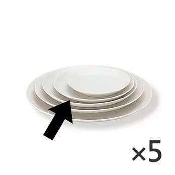[MUJI 無印良品]米白瓷盤/中/5入