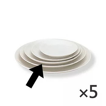 [MUJI 無印良品]米白瓷餐盤/大/Φ23/5入