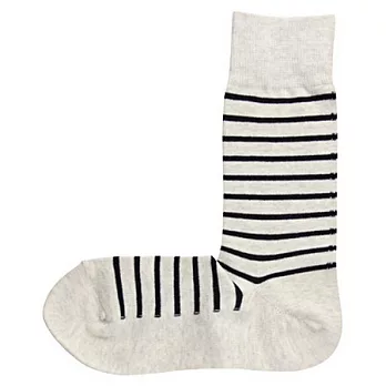 [MUJI 無印良品]男棉混橫紋直角襪象牙