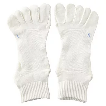 [MUJI 無印良品]男棉混直角五指襪柔白