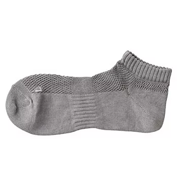 [MUJI 無印良品]男棉混足底支撐網織直角襪灰色