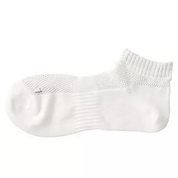 [MUJI 無印良品]男棉混足底支撐網織直角襪柔白