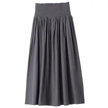 [MUJI 無印良品]女棉多層次2WAY洋裝墨灰L