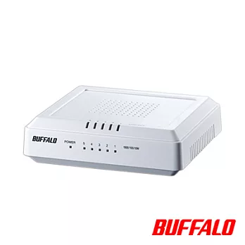 Buffalo 網路達人5 port Switching HUB白色