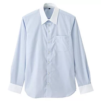 [MUJI 無印良品]男棉抗皺合身白領襯衫L淺藍