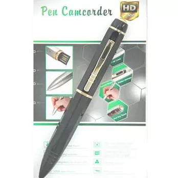 Pen Camcorder HD 720P 拍攝錄影音筆 / 4G黑筆+金邊