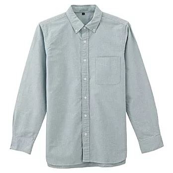 [MUJI 無印良品]男有機棉牛津扣領襯衫XL綠色