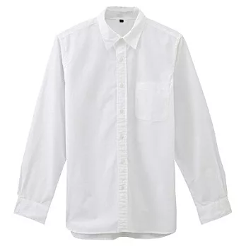 [MUJI 無印良品]男有機棉水洗襯衫S白色