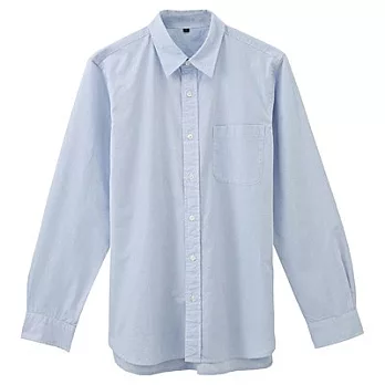 [MUJI 無印良品]男有機棉水洗襯衫S淺藍