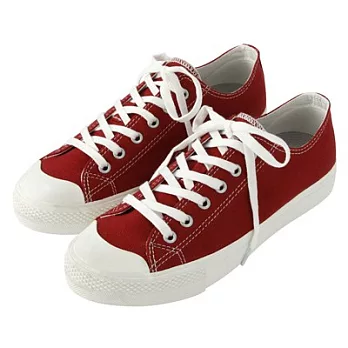 [MUJI 無印良品]棉水洗帆布鞋23.5紅色