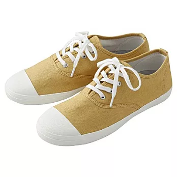 [MUJI 無印良品]棉水洗圓頭帆布鞋23黃色