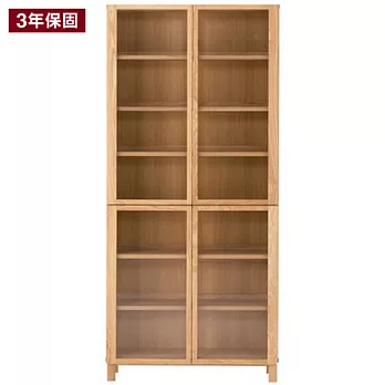 [MUJI 無印良品]木製薄型收納/高/附門/白蠟木/原