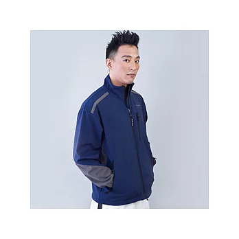 TECL-WOOD《96598》防風防水透氣保暖Soft Shell(軟殼)夾克(深藍/灰色)(男)-M