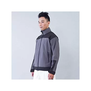 TECL-WOOD《96610》防風防水透氣保暖Soft Shell(軟殼)外套(灰/黑色)(男)-M