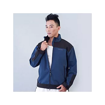 TECL-WOOD《96611》防風防水透氣保暖Soft Shell(軟殼)夾克(藍灰/黑)(男)-M