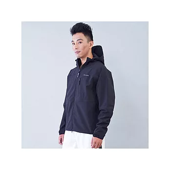 TECL-WOOD《96624》防風防水透氣保暖Soft Shell(軟殼)連帽夾克(黑色)(男)-M