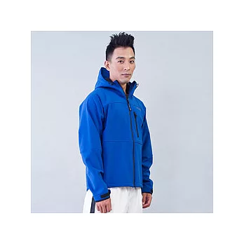 TECL-WOOD《96625》防風防水透氣保暖Soft Shell(軟殼)連帽外套(寶藍色)(男)-M