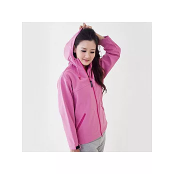 TECL-WOOD《96600》防風防水透氣保暖Soft Shell(軟殼)連帽外套(粉紅色)(女)-M