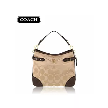 《COACH》COLETTE系列 咖啡色大C織紋肩背包