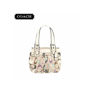 《COACH》彩色C Logo布料材質肩背包