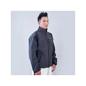 TECL-WOOD《96184》防風防水透氣保暖Soft Shell(軟殼)外套(深灰/黑色)-L