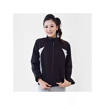 TECL-WOOD《96575》防風防水透氣保暖Soft Shell(軟殼)夾克(黑/淺灰色)-L