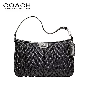 《COACH》70周年限量款 黑色馬車尼龍小手提方包