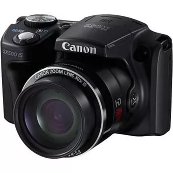 Canon PowerShot SX500 30倍高倍變焦隨身機黑色(公司貨)+16GC10+專用電池X2+清潔組+保護貼+讀卡機+桌上型小腳架+專用相機包