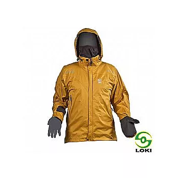 LOKI 男 輕量防水夾克S咖哩黃