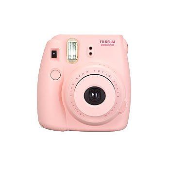 FUJIFILM instax mini 8 拍立得相機(公司貨)+空白底片+彎彎相片本+硬殼包+專用自拍鏡(隨機出貨不挑色)-粉色