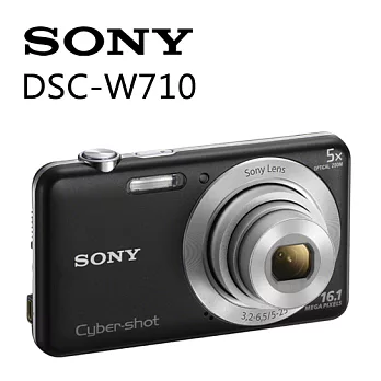 SONY Cyber-Shot DSC-W710 新力 1620萬畫素 數位相機（黑）【公司貨】送 原廠相機包 LCS-CS2 +原廠電池(共2顆)+硬式保護貼+章魚腳架