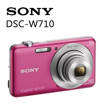 SONY Cyber-Shot DSC-W710 新力 1620萬畫素 數位相機（粉）【公司貨】送 原廠相機包 LCS-CS2 +原廠電池(共2顆)+硬式保護貼+章魚腳架