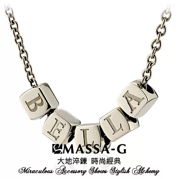 MASSA-G DECO系列【字言字語Alphabet】純鈦項鍊(5字組)S-45cm