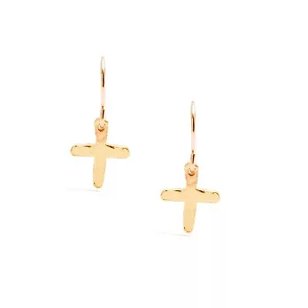 【GORJANA】美國品牌~Cross Over Small Earrings信念十字架鑲18K金耳環~小