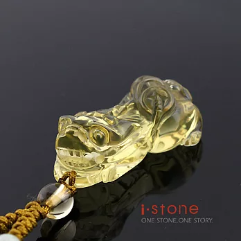 石頭記 旺財富貴貔貅黃水晶項鍊-小 緬甸玉