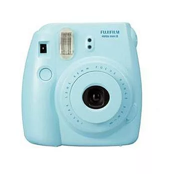 FUJIFILM instax mini 8 拍立得相機(公司貨)+空白底片+彎彎相片本+硬殼包+專用自拍鏡(隨機出貨不挑色)-藍色