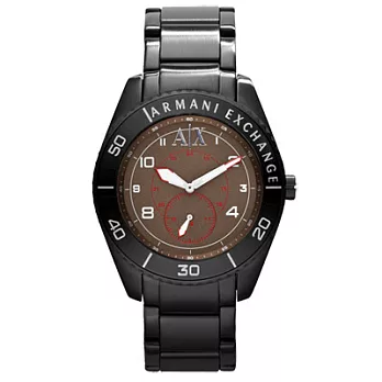 A│X Armani Exchange 科技人性都會運動腕錶(鋼帶-全黑)