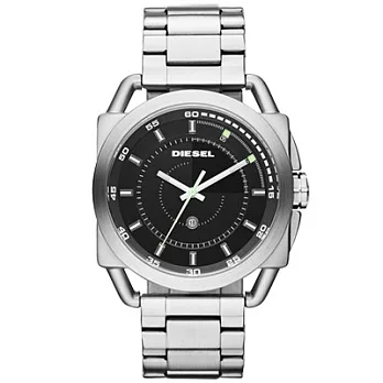 DIESEL 魅力概念都會時尚腕錶(鋼帶-銀黑)